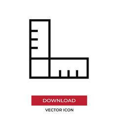 Ruler vector icon in modern style for web site and mobile app