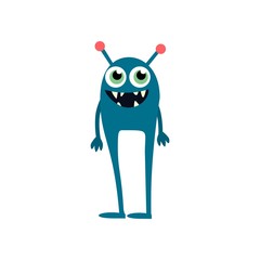 Cartoon flat monsters icon. Colorful kids toy cute monster. Vector