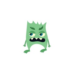 Cartoon flat monsters icon. Colorful kids toy cute monster. Vector