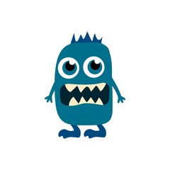 Cartoon flat monsters icon. Colorful kids toy cute monster. Vector