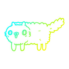 cold gradient line drawing cartoon cat
