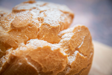 Choux cream, close-up photos, macro images.