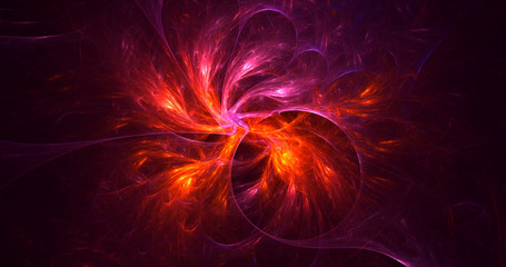 3D rendering abstract red fractal light background