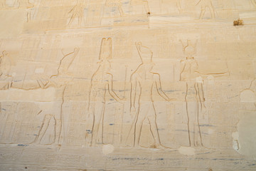 Encarving of Hathor and Horus in the Isis temple in Lake Nasser