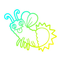 cold gradient line drawing cartoon firefly