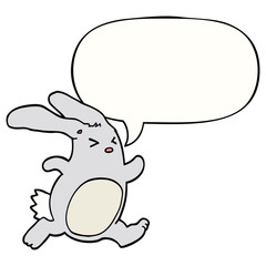 cartoon rabbit and speech bubble