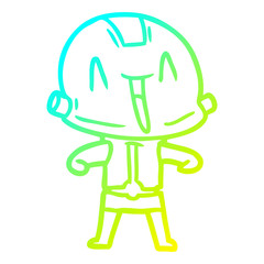 cold gradient line drawing cartoon robot