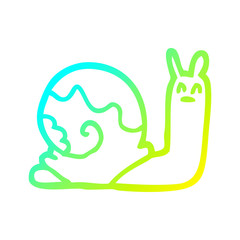 cold gradient line drawing cartoon snail