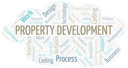 Property Development word cloud. Wordcloud made with text only.