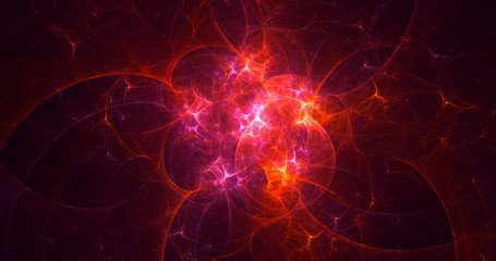 3D rendering abstract red fractal light background