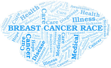 Fototapeta premium Breast Cancer Race word cloud. Vector made with text only.