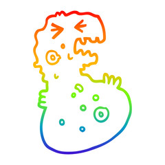rainbow gradient line drawing cartoon germ