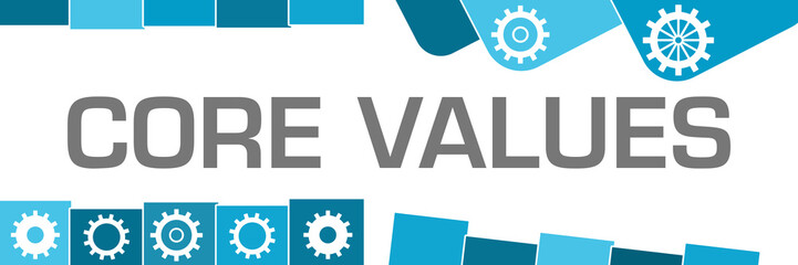 Obraz premium Core Values Blue Random Shapes Gears 