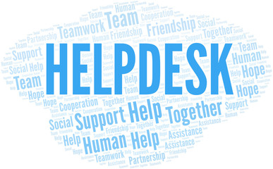 Fototapeta premium Helpdesk word cloud. Vector made with text only.