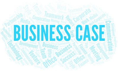 Fototapeta premium Business Case word cloud. Collage made with text only.