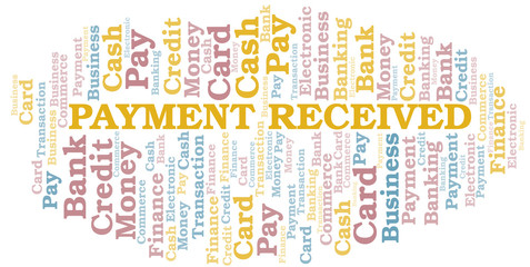 Obraz premium Payment Received word cloud. Vector made with text only.
