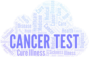 Obraz premium Cancer Test word cloud. Vector made with text only.