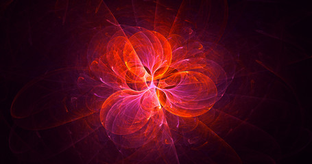 Fototapeta premium 3D rendering abstract red fractal light background