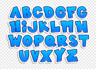 Cheerful, colorful font. Vector set of letters in a children style. Polygonal alphabet. Design elements. Cartoon vector font.