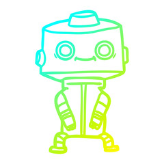 Naklejka premium cold gradient line drawing cartoon robot