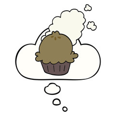 cute cartoon pie and thought bubble