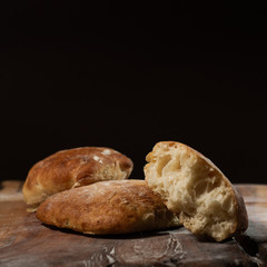 bread on wooden background