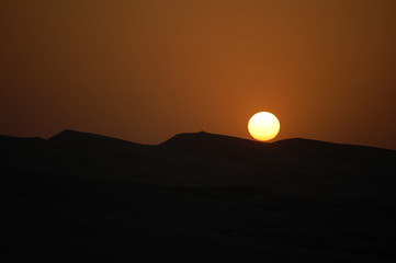 sunrise in desert