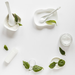 Top view of spa element collection