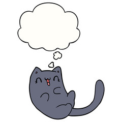cartoon cat and thought bubble