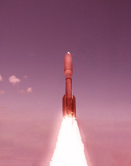 Liftoff of the rocket. The elements of this image furnished by NASA.