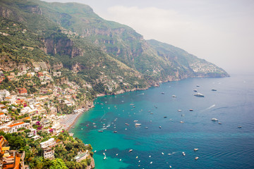 Fototapeta na wymiar Beautiful coastal towns of Italy - scenic Positano in Amalfi coast