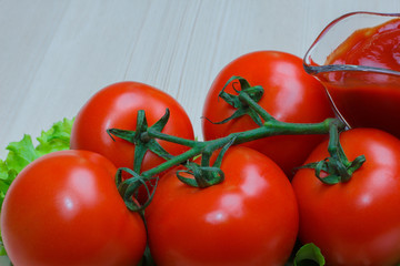 Red tomatoes closeup
