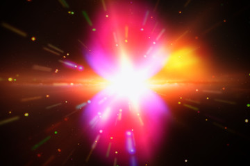 Abstract background of light explosion. Starburst. Sunbeams. The elements of this image furnished by NASA.
