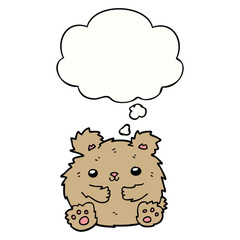 cute cartoon bear and thought bubble