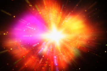Abstract background of light explosion. Starburst. Sunbeams. The elements of this image furnished by NASA.
