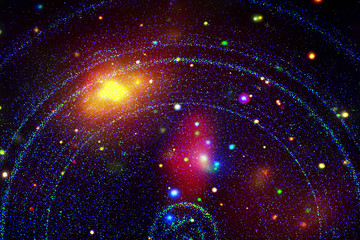 Star cluster and galaxy. The elements of this image furnished by NASA.