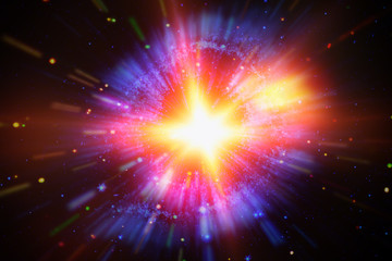 Abstract background of light explosion. Starburst. Sunbeams. The elements of this image furnished...