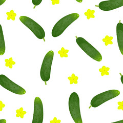 Cucumbers with flowers.