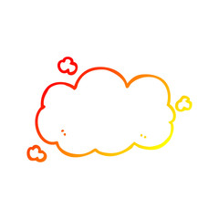 warm gradient line drawing cartoon cloud