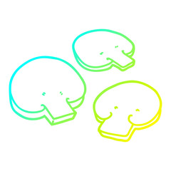 cold gradient line drawing cartoon mushrooms