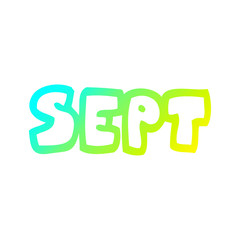 cold gradient line drawing cartoon month of september