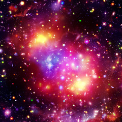 Glaxies and nebula in deep space. Star cluster. The elements of this image furnished by NASA.