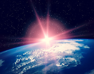 Spectacular view of earth from space. The elements of this image furnished by NASA.