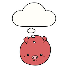 cartoon pig and thought bubble