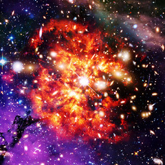 Glaxies and nebula in deep space. Star cluster. The elements of this image furnished by NASA.