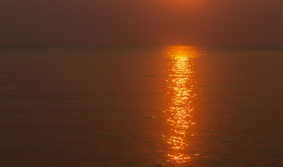 Landscape beautiful beaches and sunset For relaxing holiday in summer, Hua Hin Beach, Thailand