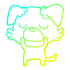 cold gradient line drawing cartoon dog