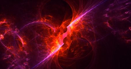 3D rendering abstract red fractal light background