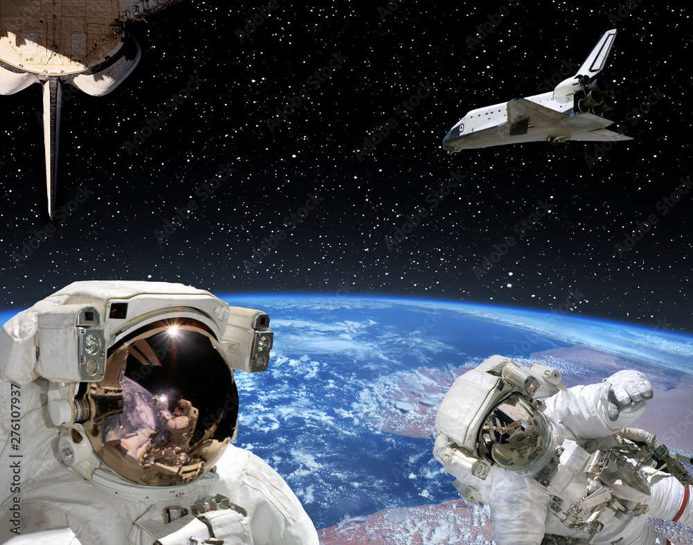 Canvas Prints astronauts and spaceships against earth. the elements of this image furnished by nasa.