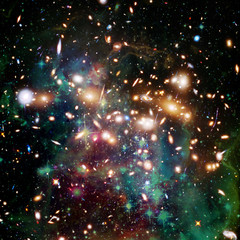 Glaxies and nebula in deep space. Star cluster. The elements of this image furnished by NASA.